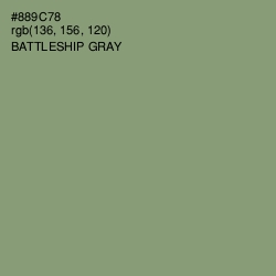 #889C78 - Battleship Gray Color Image